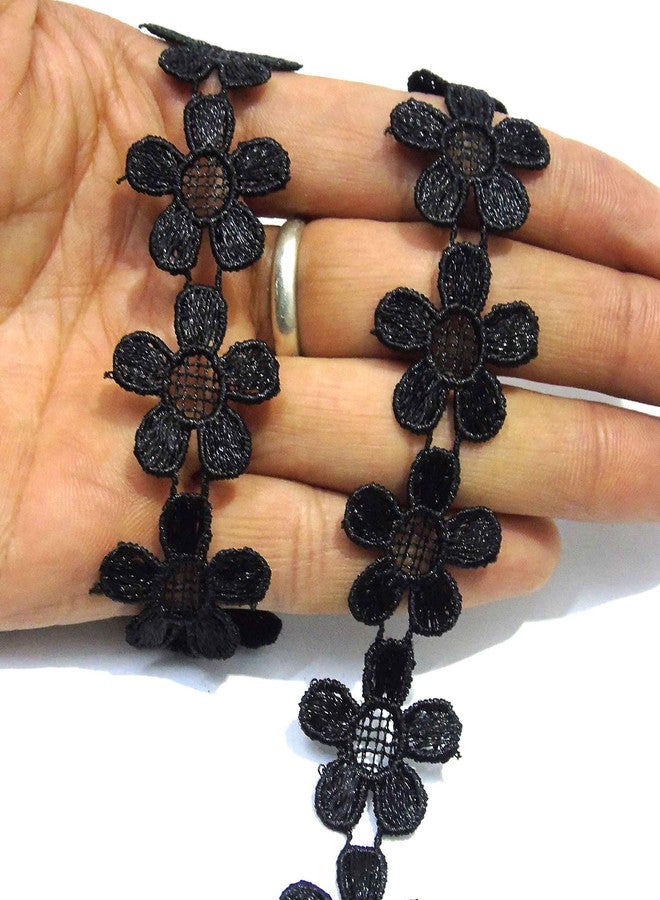 Strala Black Color Laces for Dresses, Sarees, Lehenga, Suits, Bags, Decorations, Borders, Crafts and Home Décor,Blouse (9mtr) Design-83 - Image 1